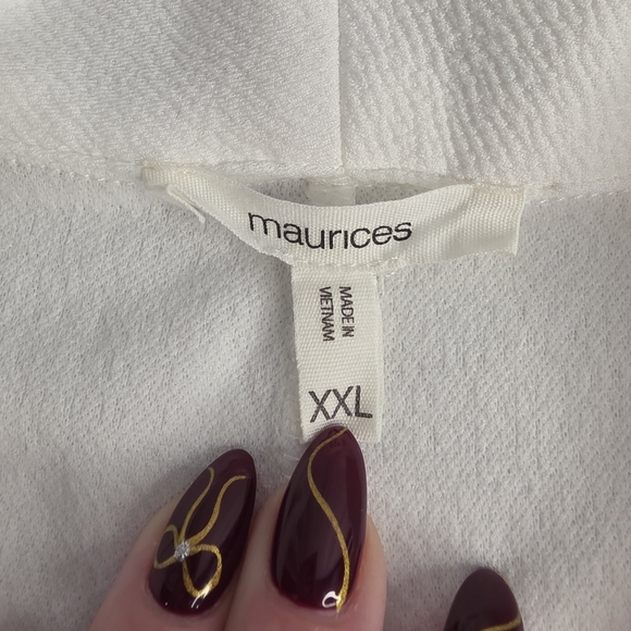 Maurices 2X Open White Blazer Ruched Sleeves Cj-3221 - Picture 5 of 11